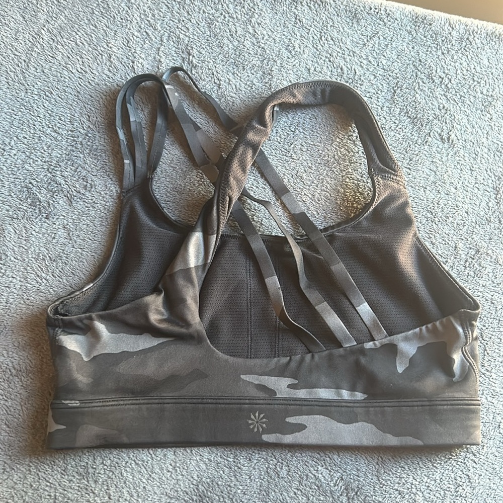 Athleta Train Free Black and Grey Camo Sports Bra - Picture 6 of 8